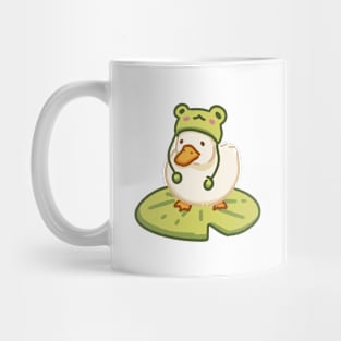 Duck with frog hat Mug